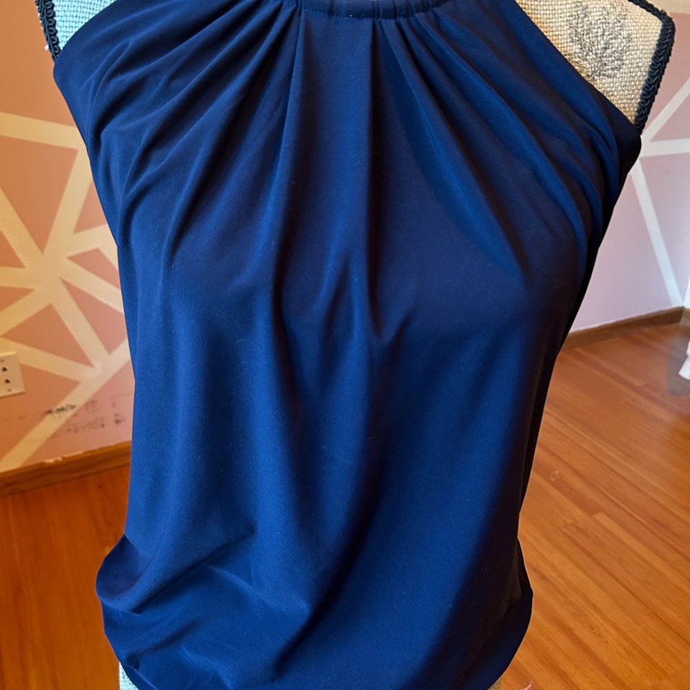 White House Black Market navy halter top. - Picture 9 of 9